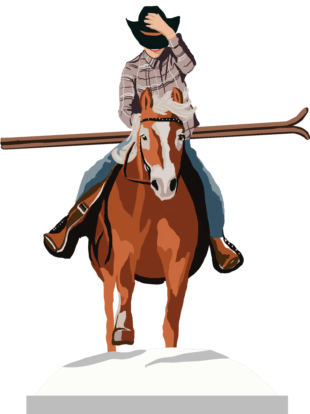 Female Skiing Cowgirl