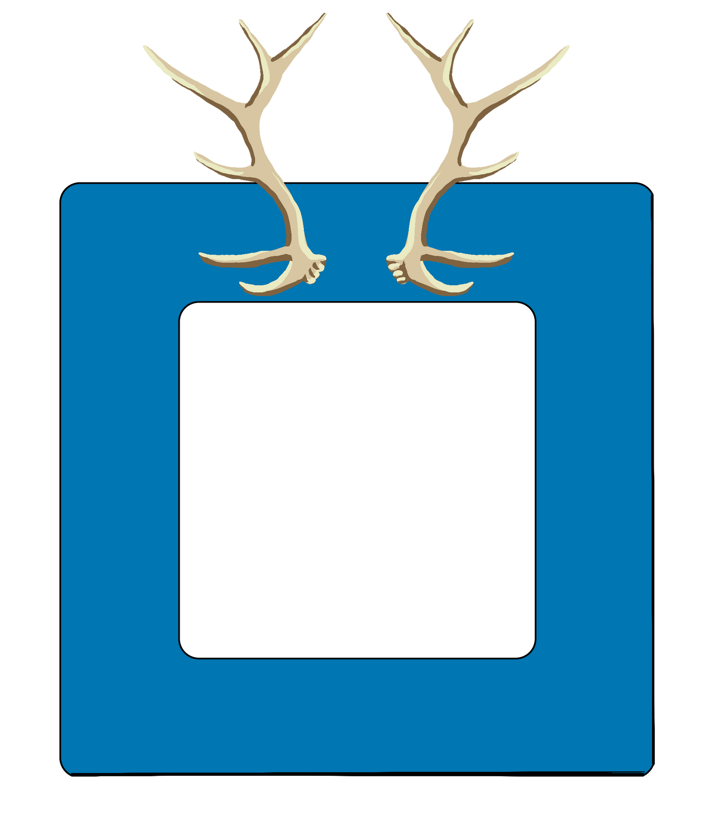 Square Elk Antler Frame (Blue)