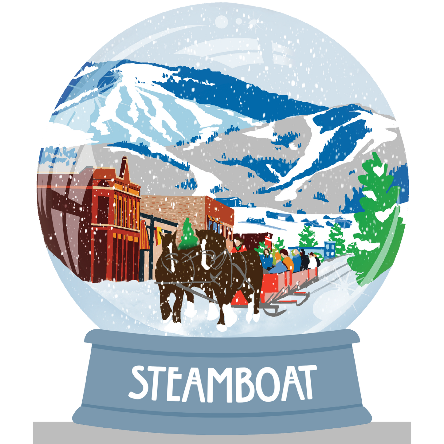 Steamboat Snow Globe